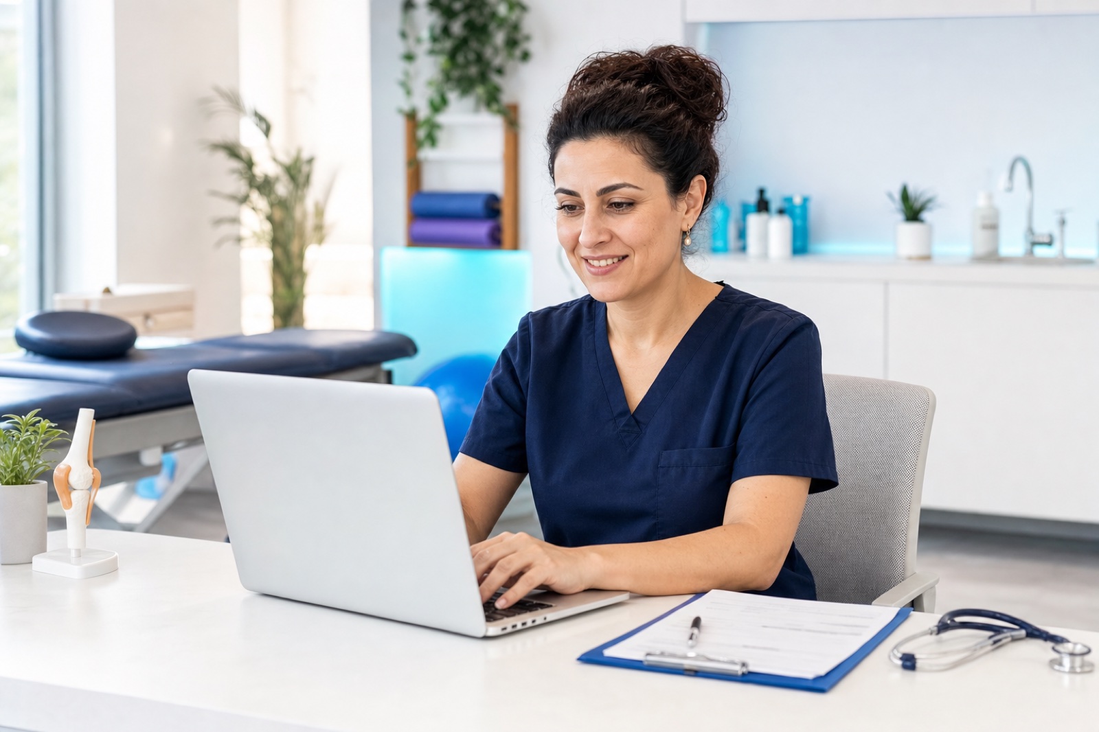 Kliniğinde Üyemix ile çalışan kadın sağlık profesyoneli
